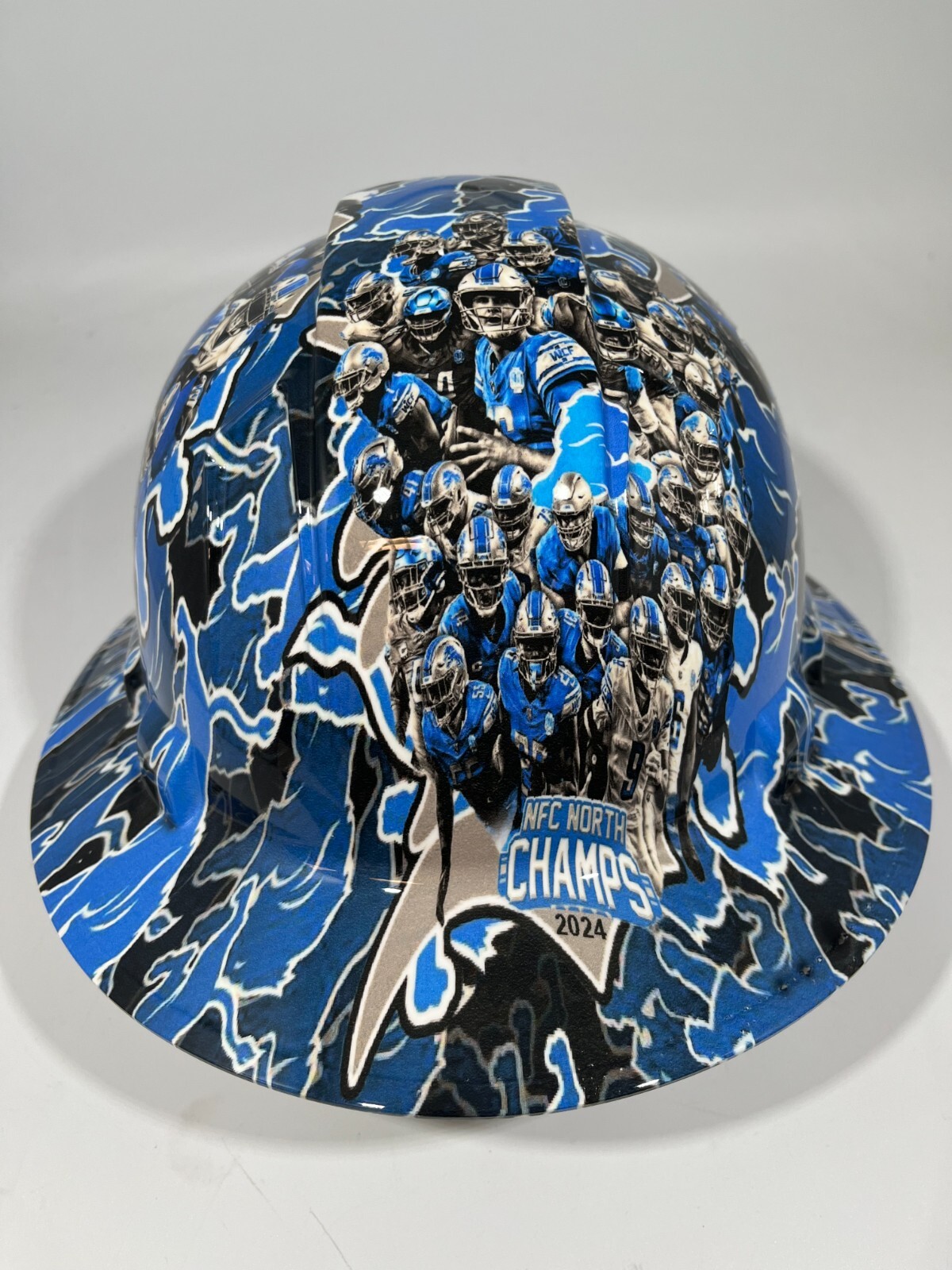 New Full Brim Hard Hat Custom Hydro Dipped DETROIT LIONS NFC NORTH CHAMPIONS