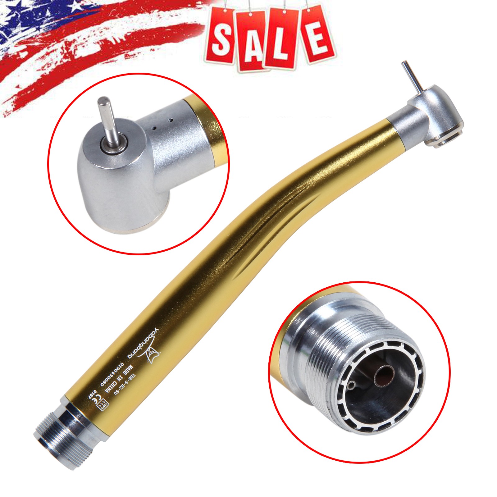 10 NSK Style Dental High Speed Handpiece PANA-MAX Turbine 2 Hole Borden Golden