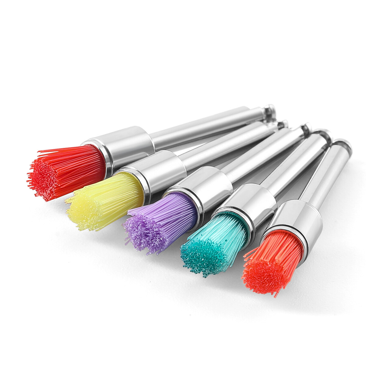 100 Brush Dental Nylon Materials Closure Latch Flat Type Rainbow Polishing Brush