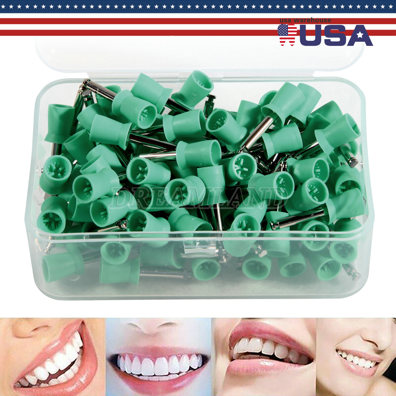 100 PCS Dental Prophy Polishing Cup Latch Type for Contra Angle Handpiece USA