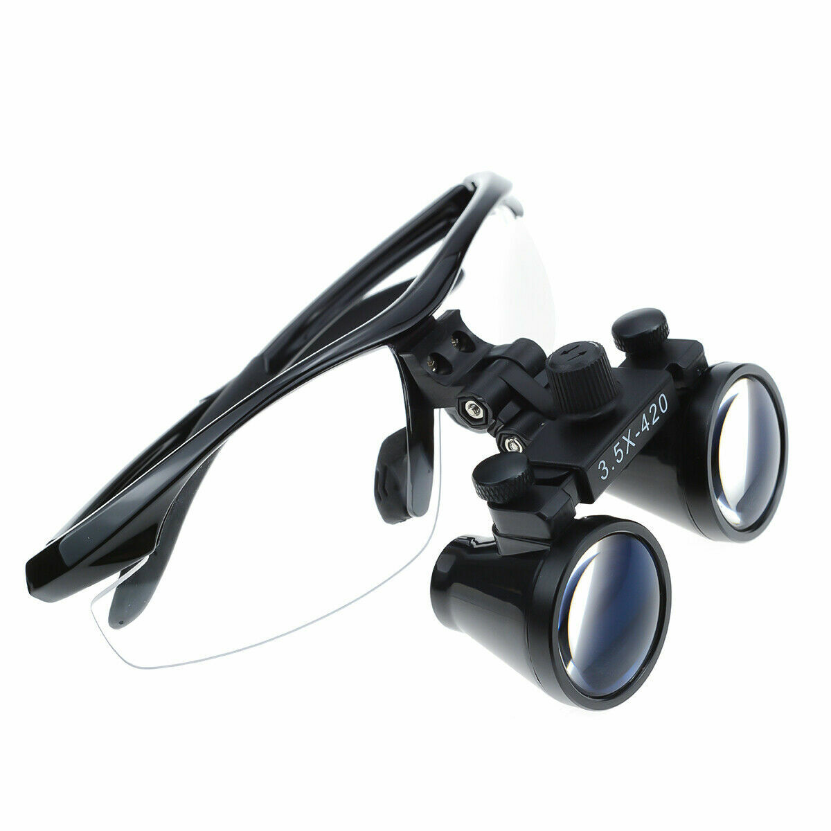 Dental 3.5X Binocular Loupes + 3W LED Head Light + Aluminum Box Black US STOCK