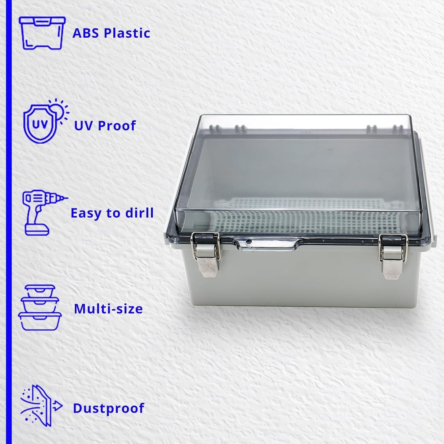 Small Waterproof Electrical Junction Box Clear ABS Plastic | 8.6×6.7×4.3 inc…