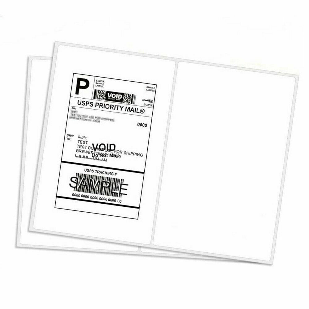 8.5×5.5″ Round Corner Shipping Labels 2 Per Sheet Postage Self-adhesive UPS