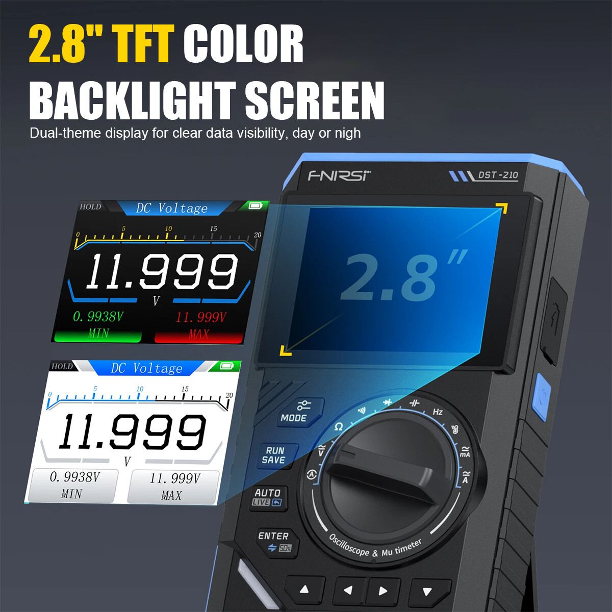 FNIRSI DST210 3-In-1 Handheld Digital Oscilloscope Multimeter Signal Generator`