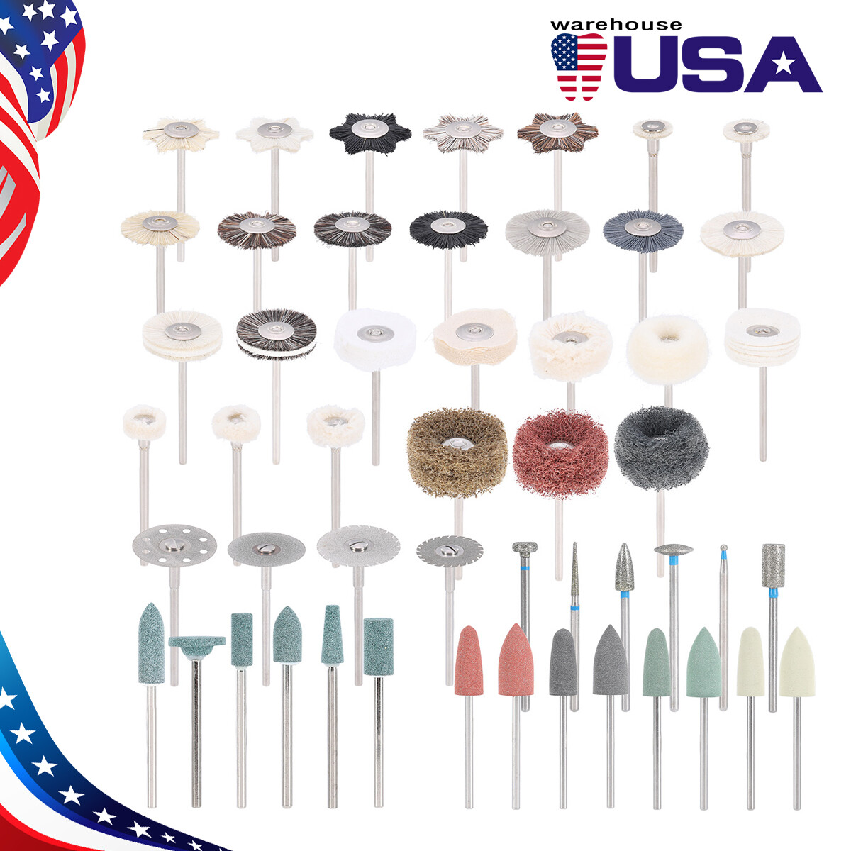 51pcs Kit de Pulido Dental HP Brocas de 2.35 mm para Compuesto y Cerámica AZDENT