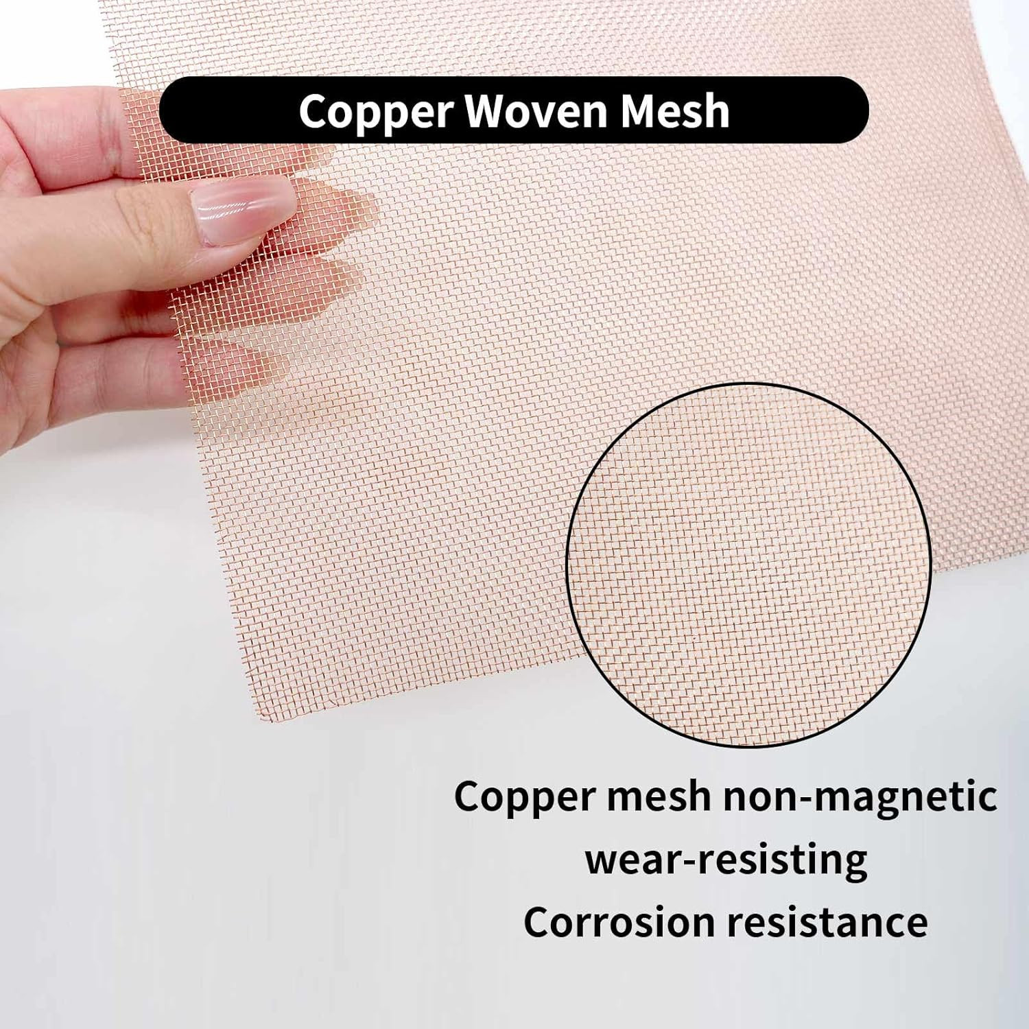 99.99% Pure Copper Mesh Roll– 40 Mesh (8.2″ X 23.6″/20Cmx60Cm), Fine Filtration&