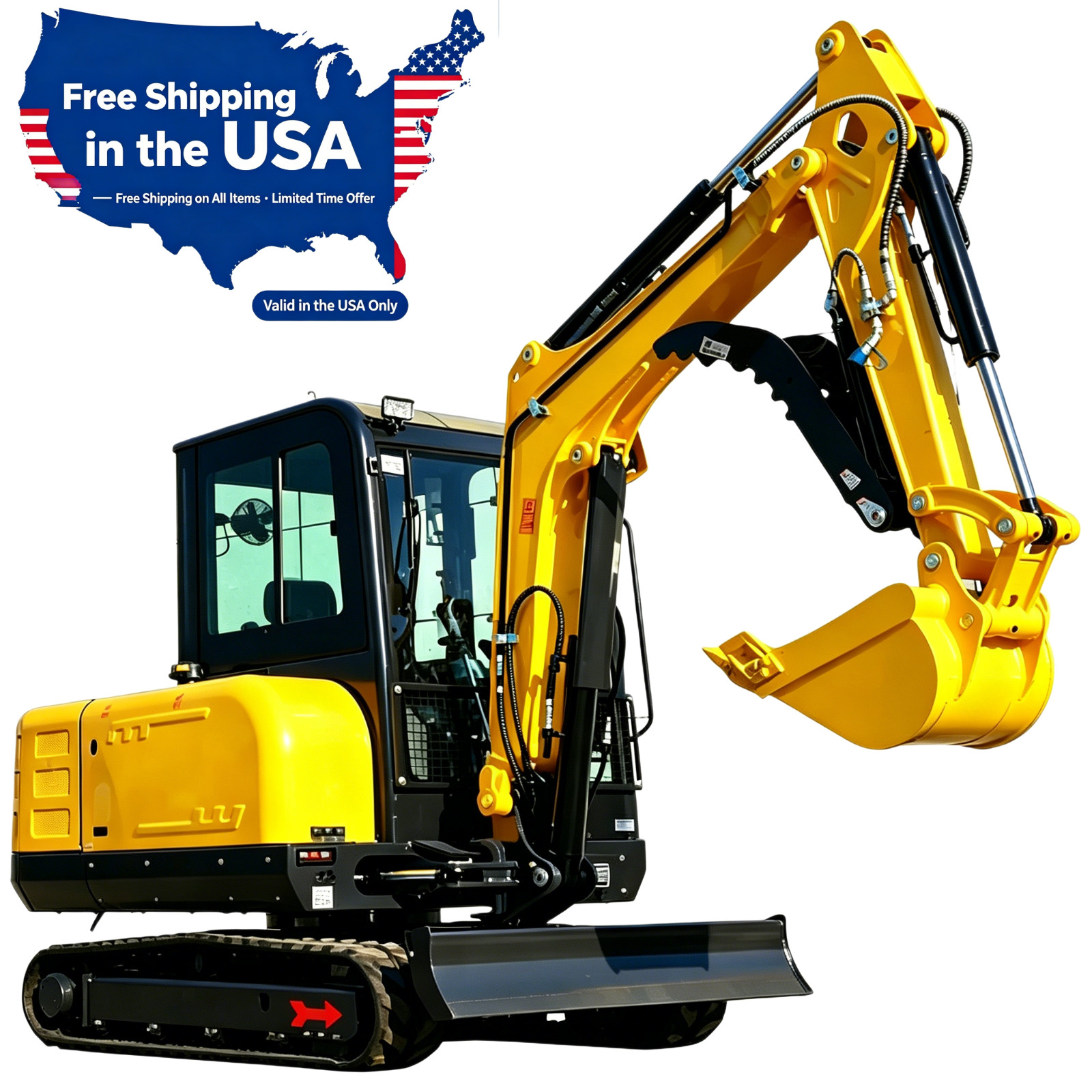 3.5 Ton Kubota 25HP Diesel Mini Excavator, Side Swing Boom Mini Digger EPA