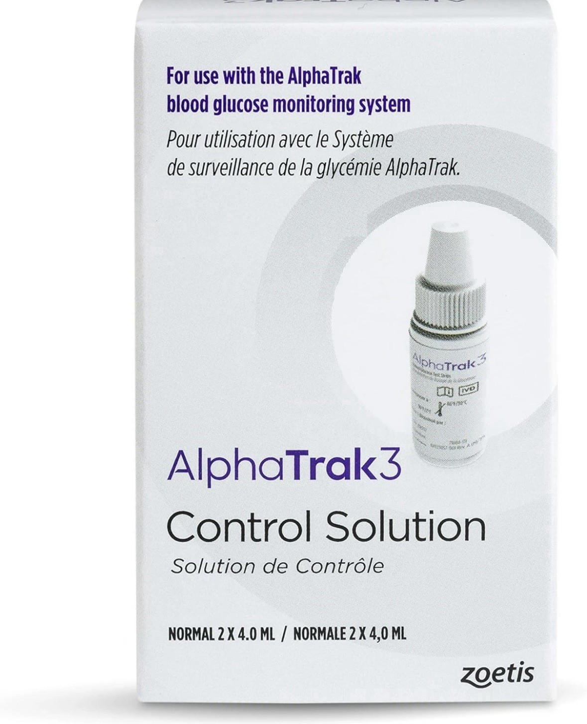 Alphatrak 3 Control Solution for AT3 Blood Glucose Meter 2 Count 4Ml Bottles