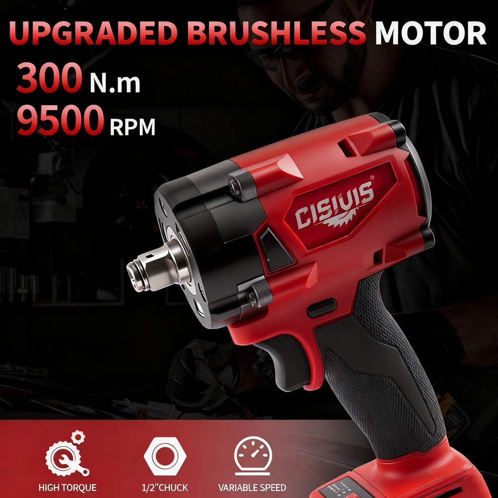 CISIVIS 3/8″ High-Torque Impact Wrench-Bare Tool For Milwaukee M18 Battery