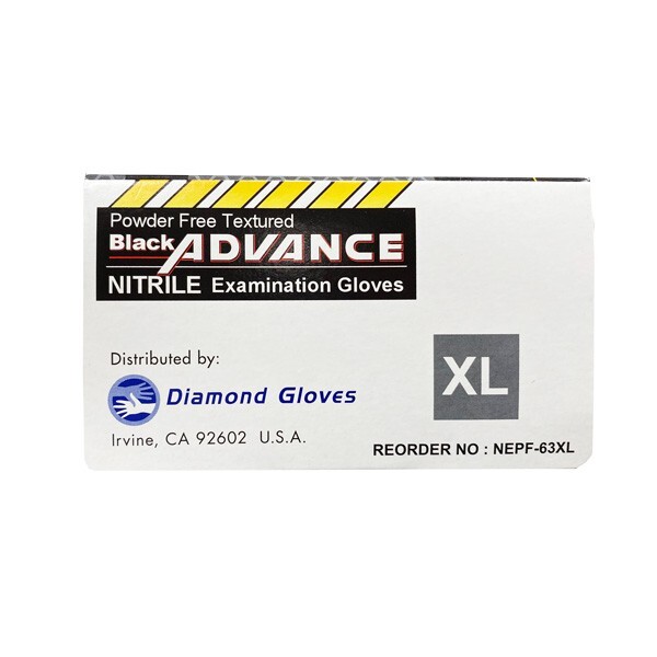 Advance IF63 Nitrile Exam Examination Gloves Thick 6 Mil Black Gloves 1000 Pcs