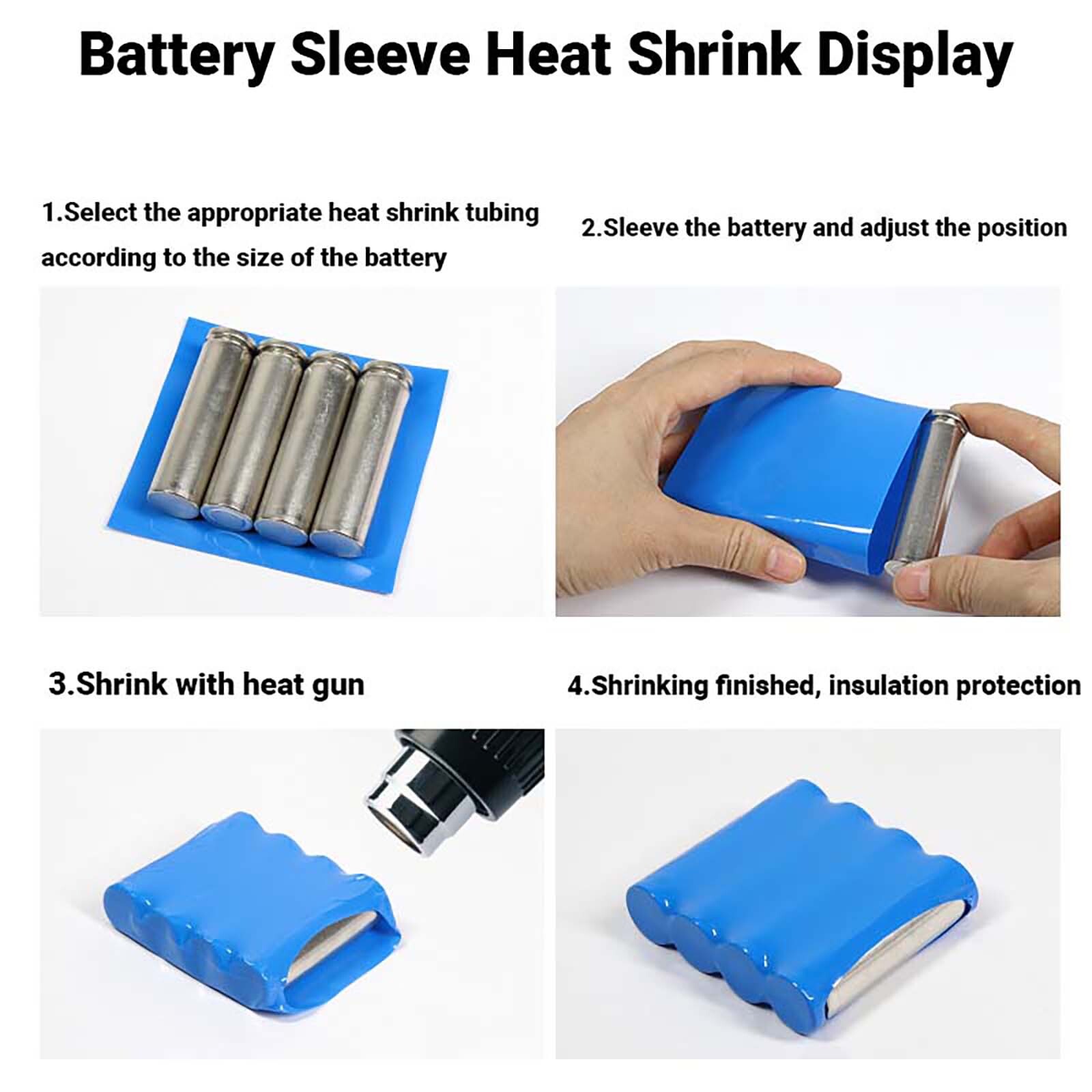 PVC Heat Shrink Tubing Wrap RC Battery Pack 7mm – 500mm Flat Size Black