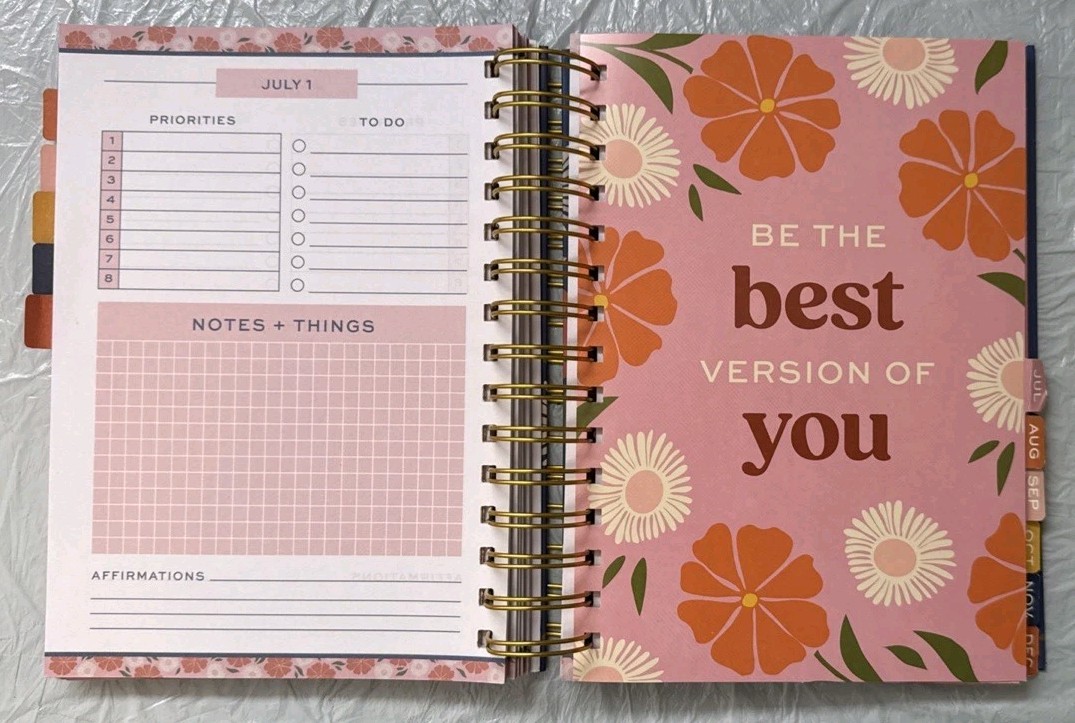 2025 Daily Planner Live In Full Bloom Clean New Pages FREE SHIPPING