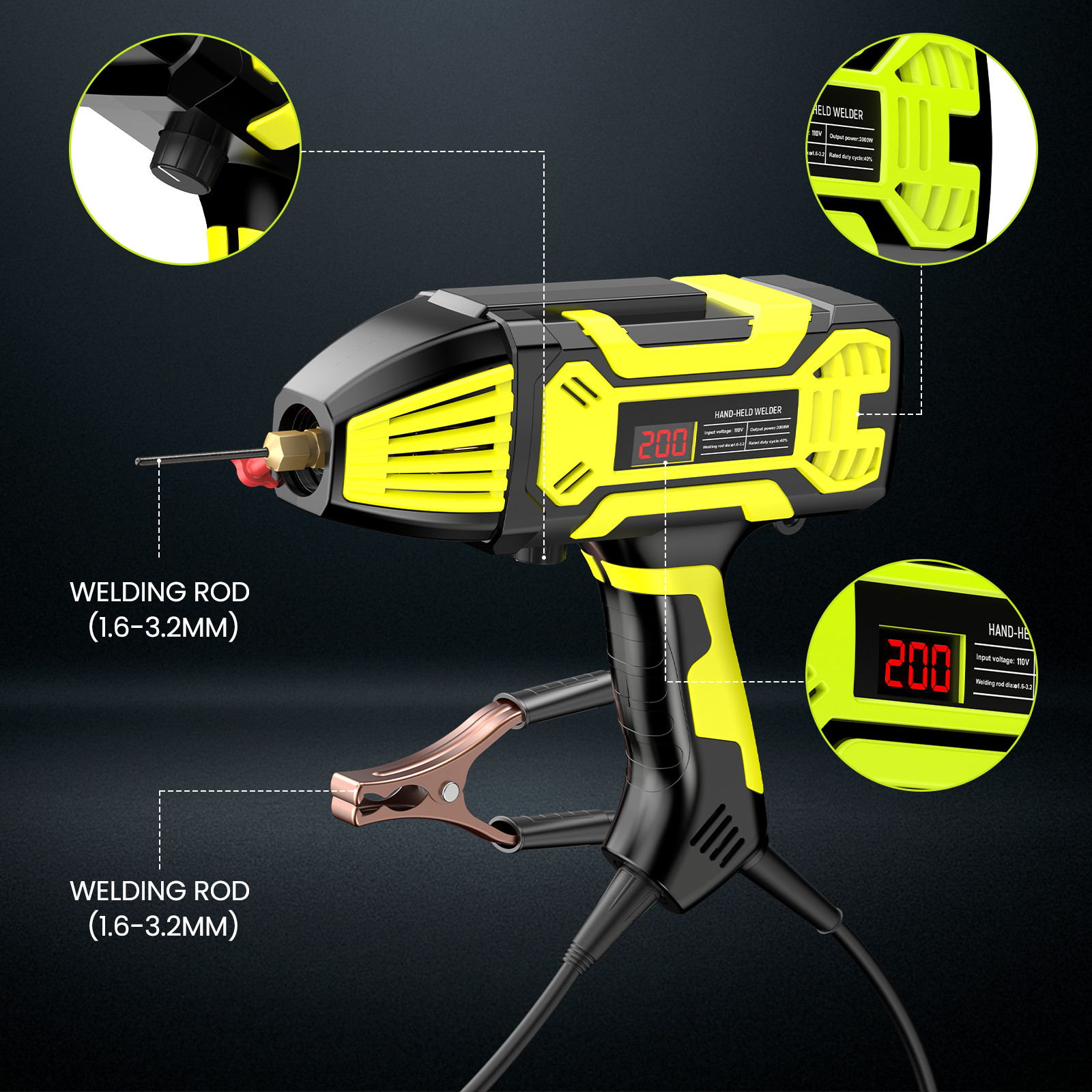 Portable 110V ARC Welder IGBT Inverter Welder Kit Handheld Stick Welding Machine