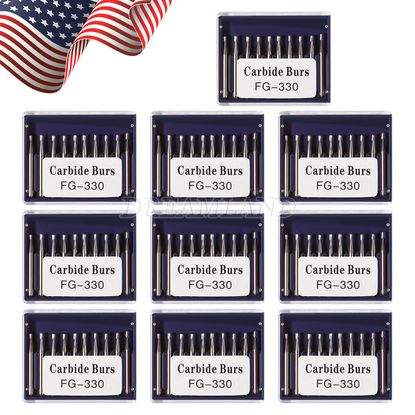 Dental Midwest FG 330 Regular Shank Pear Shaped Carbide Burs 100/Pk