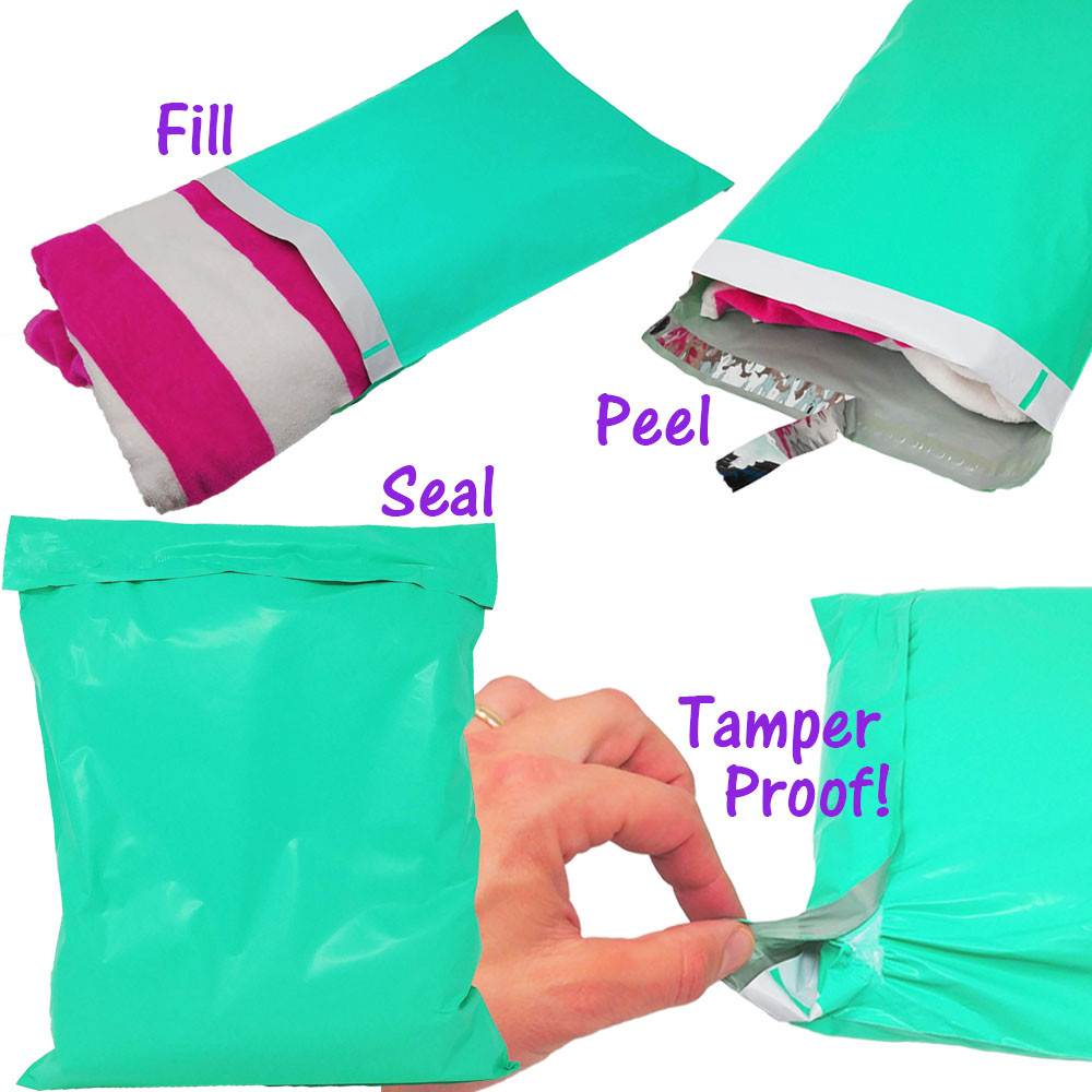 12×15.5 Pink]]Blue]Green]Purple]Yellow,Teal Poly Mailer Colored Shipping Bag NEW