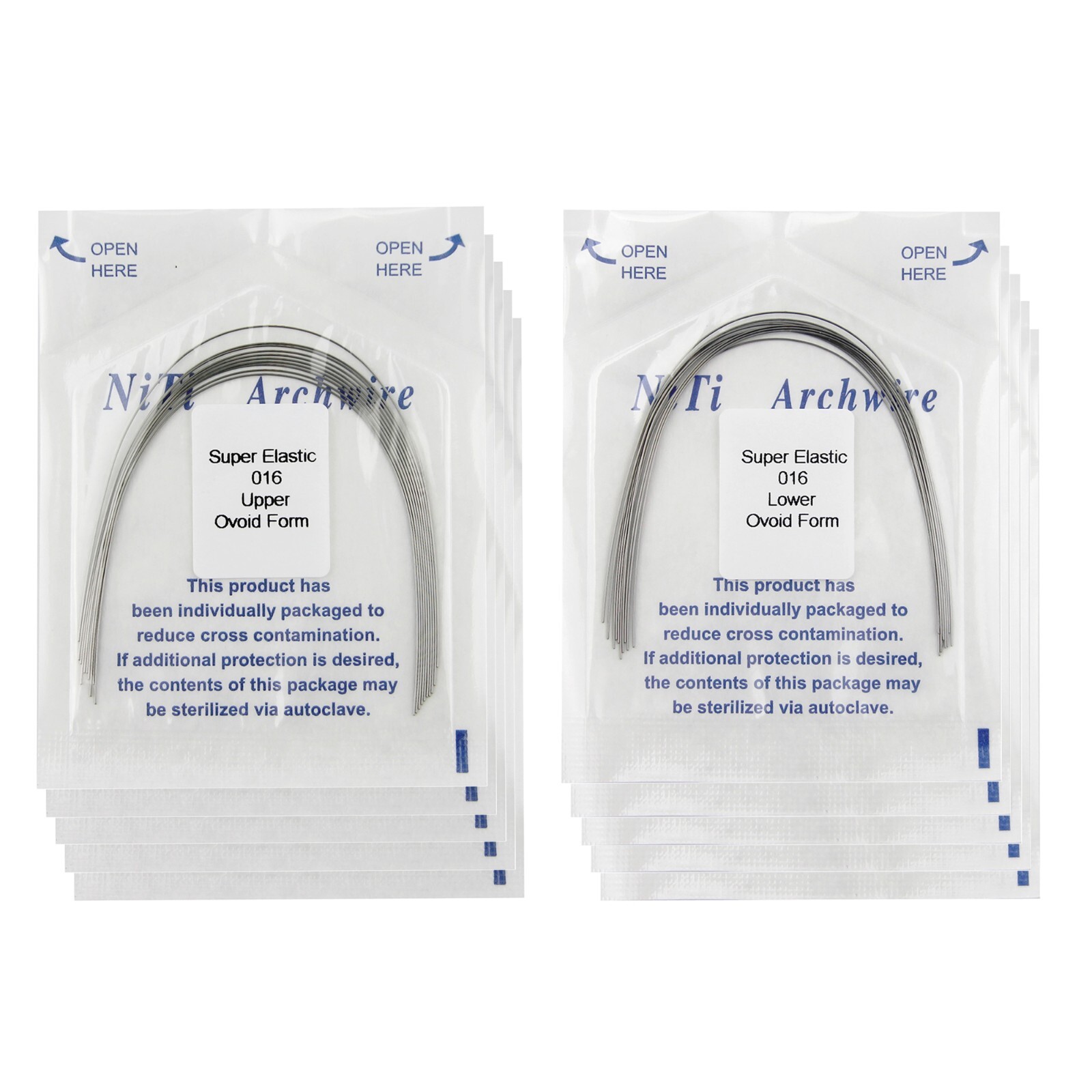100pcs Dental Orthodontic Arch Wire Niti Stainless Steel Round Rectangular Ovoid