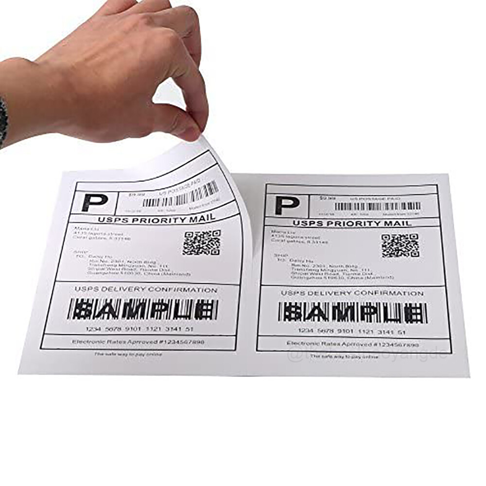 50-1000 Shipping Labels Half Sheets Blank 8.5″ x 5.5″ Self Adhesive 2 Per Sheet