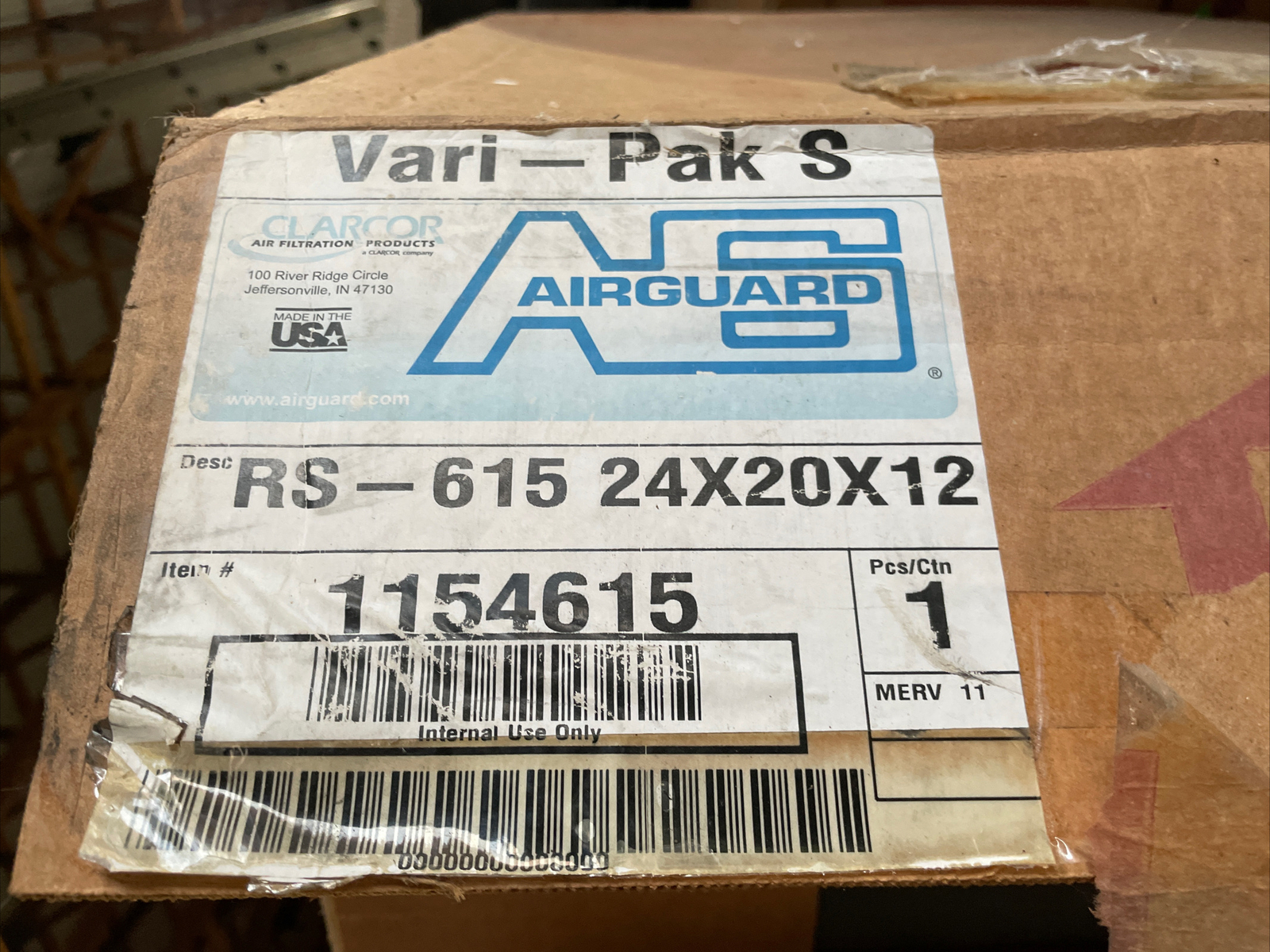 Airguard Clarcor Vari-Pak S RS-615 24″x20”x12″ Air Filter