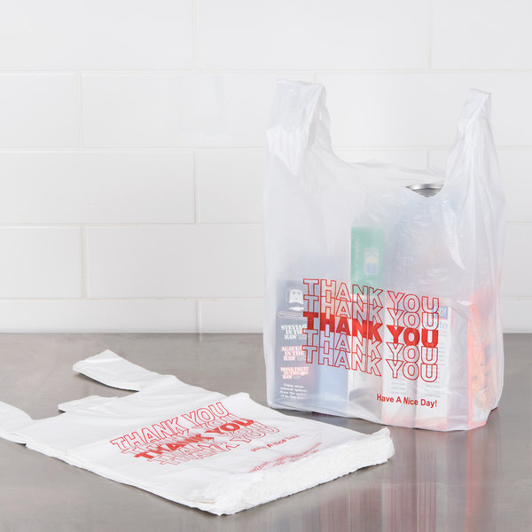 1/6 THANK YOU T-Shirt Bags 11.5″x6.5″x21″Plastic Shopping bags colors 100-1000