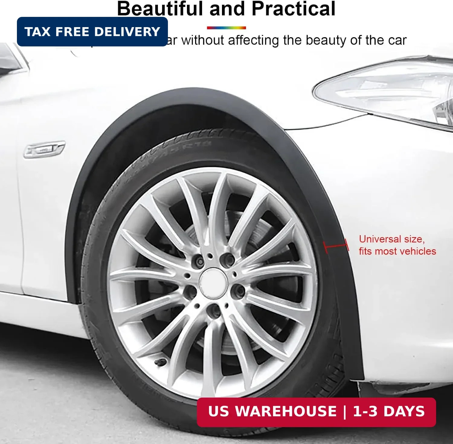 20Ft Car Wheel Arch Trim, Fender Flares Arches Wing Expander Car Wheel Eyebrow A