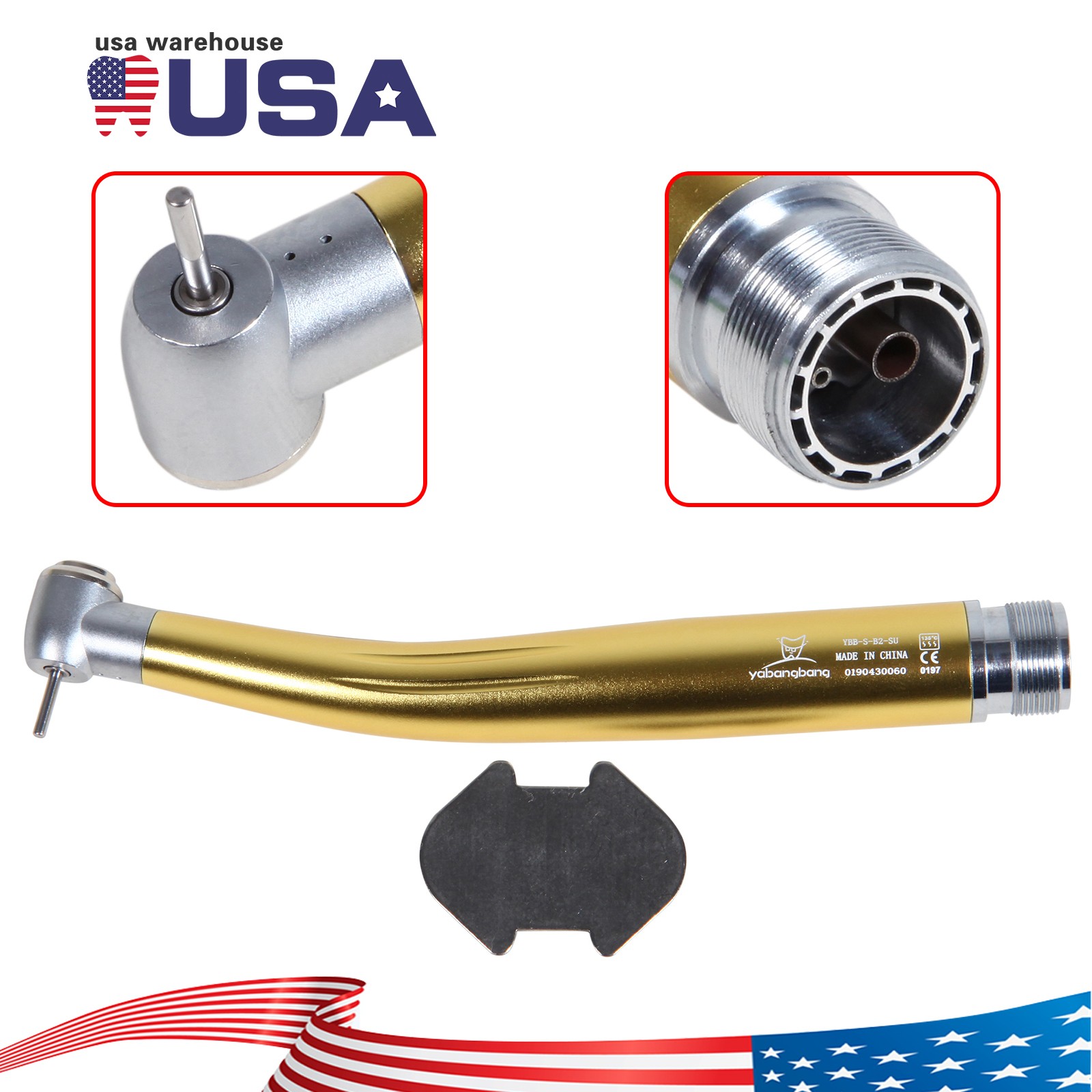 10 NSK Style Dental High Speed Handpiece PANA-MAX Turbine 2 Hole Borden Golden