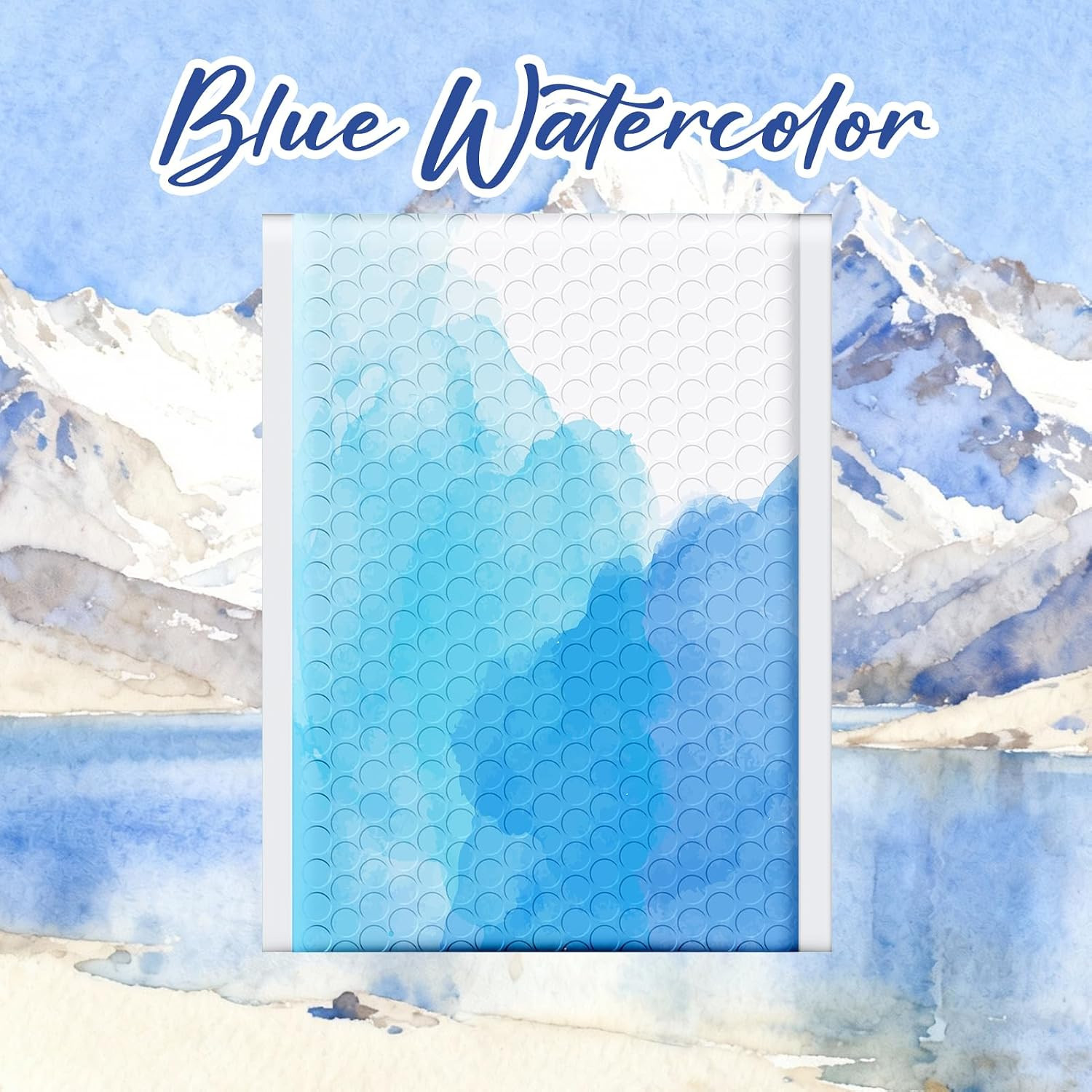 Bubble Mailers 6X10″ Blue Watercolor Small Padded Envelopes 100 Pack Usable Size