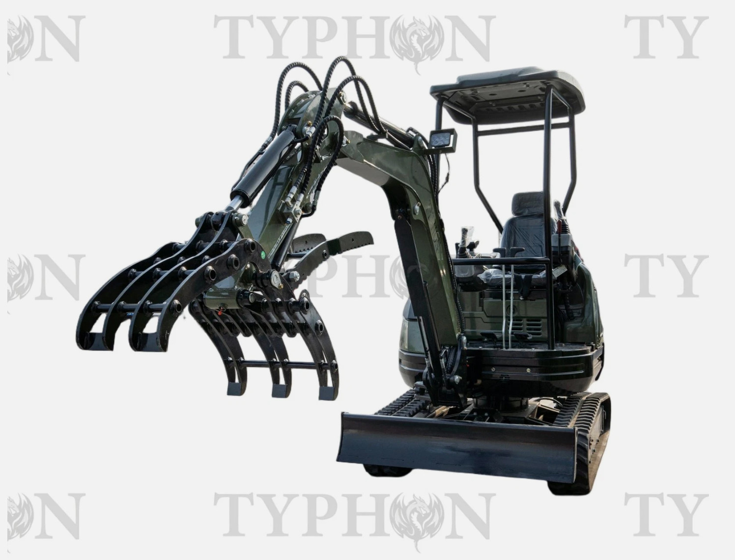 TYPHON 2.5 Ton Mini Excavator KUBOTA Diesel Engine USA w 14 attachments