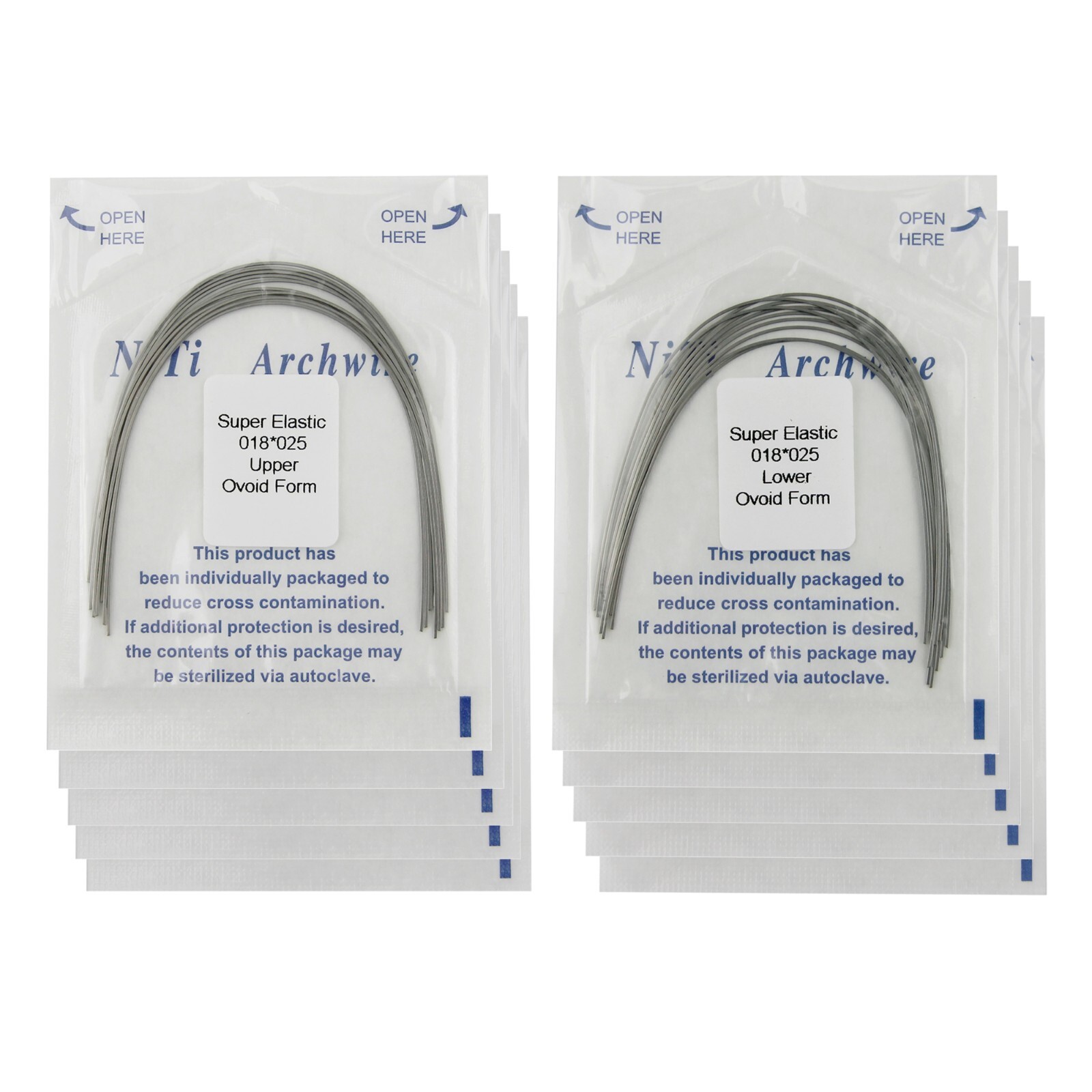 100pcs Dental Orthodontic Arch Wire Niti Stainless Steel Round Rectangular Ovoid