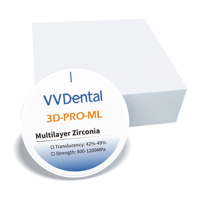 3D Pro Multilayer Zirconia Blocks Zirconium Disc 98mm Translucence 42%-49%