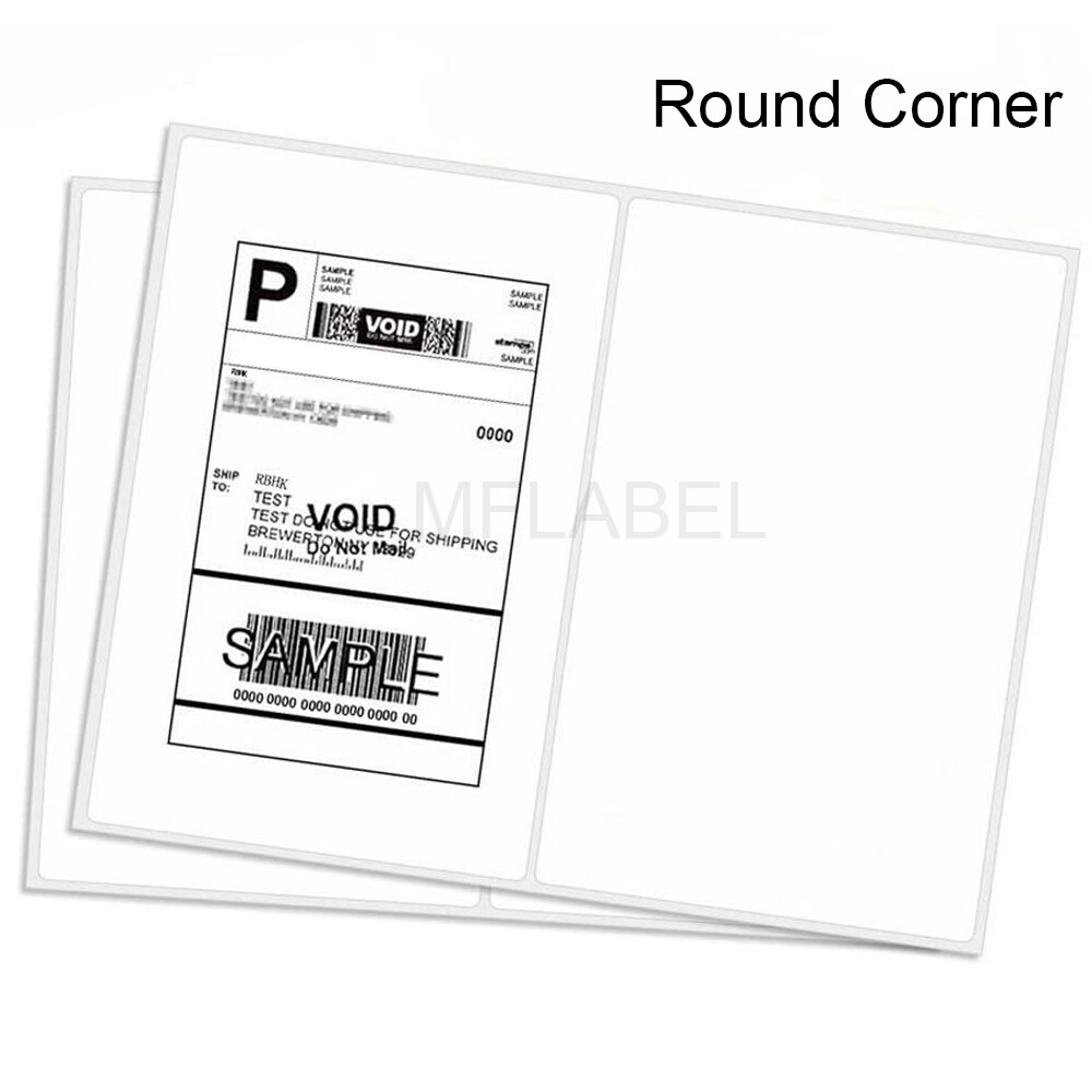 1000 Shipping Labels 8.5″x5.5″ Rounded Corner Self Adhesive 2 Per Sheet Blank US