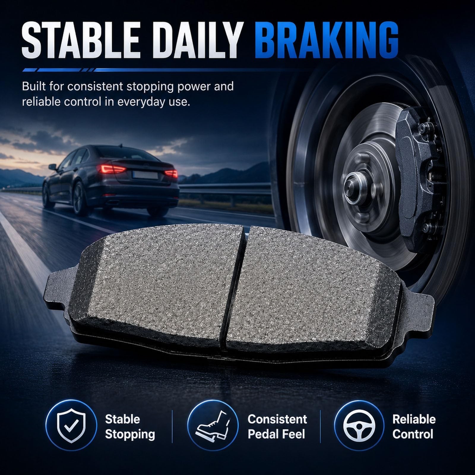 D1275 D1421 Front Rear Ceramic Brake Pads Set Fit For 2010-2017 Chevrolet Equ…