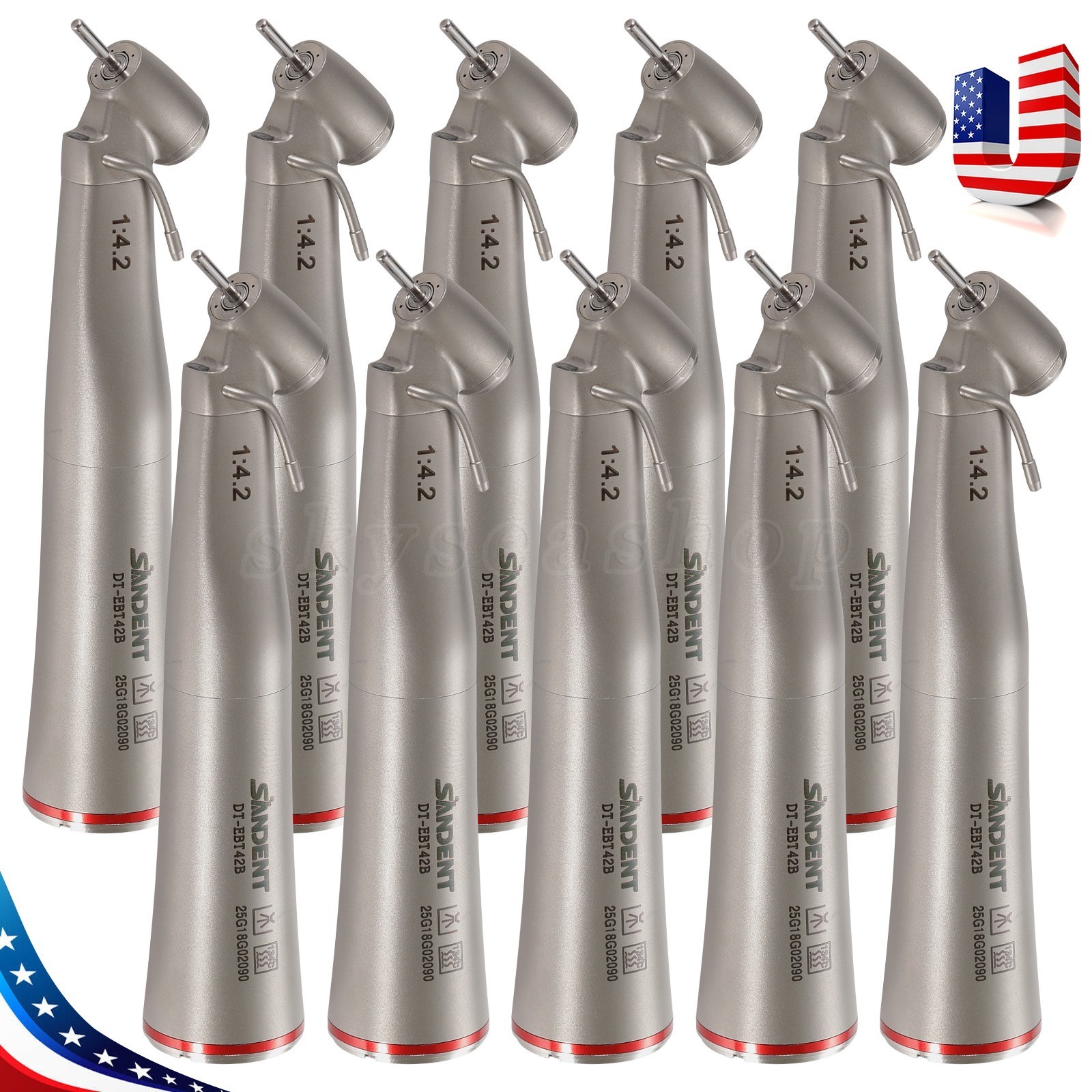 Dental 1:4.2 45° Fiber Optic Contra Angle Electric Surgical Handpiece For NSK US