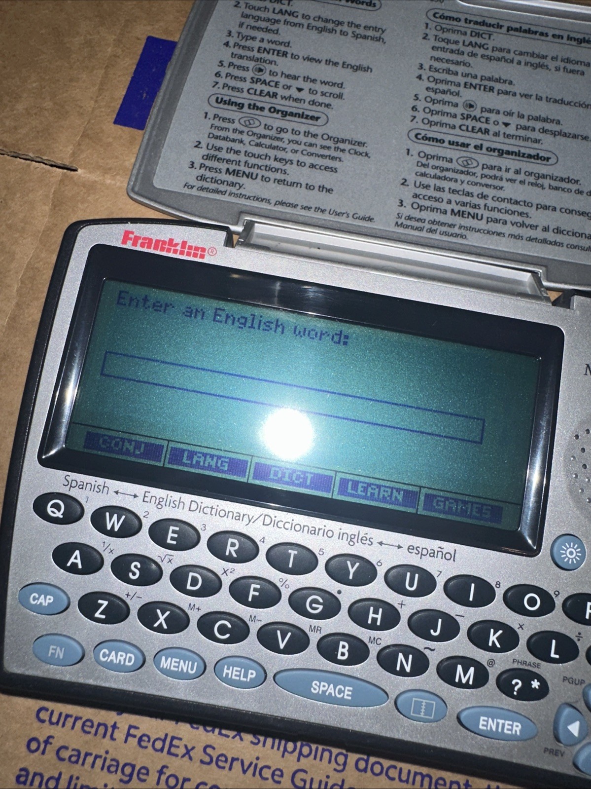 Franklin BES-1850 Digital Electronic Speaking Spanish/English Dictionary