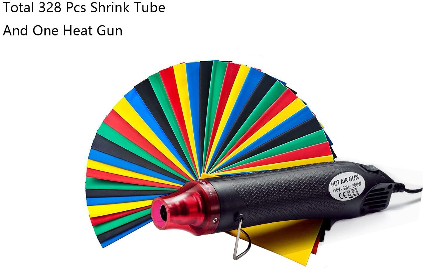 Heat Shrink Tubing Kit Mini Heat Gun and 328 PCS Shrink Wrap Tubes