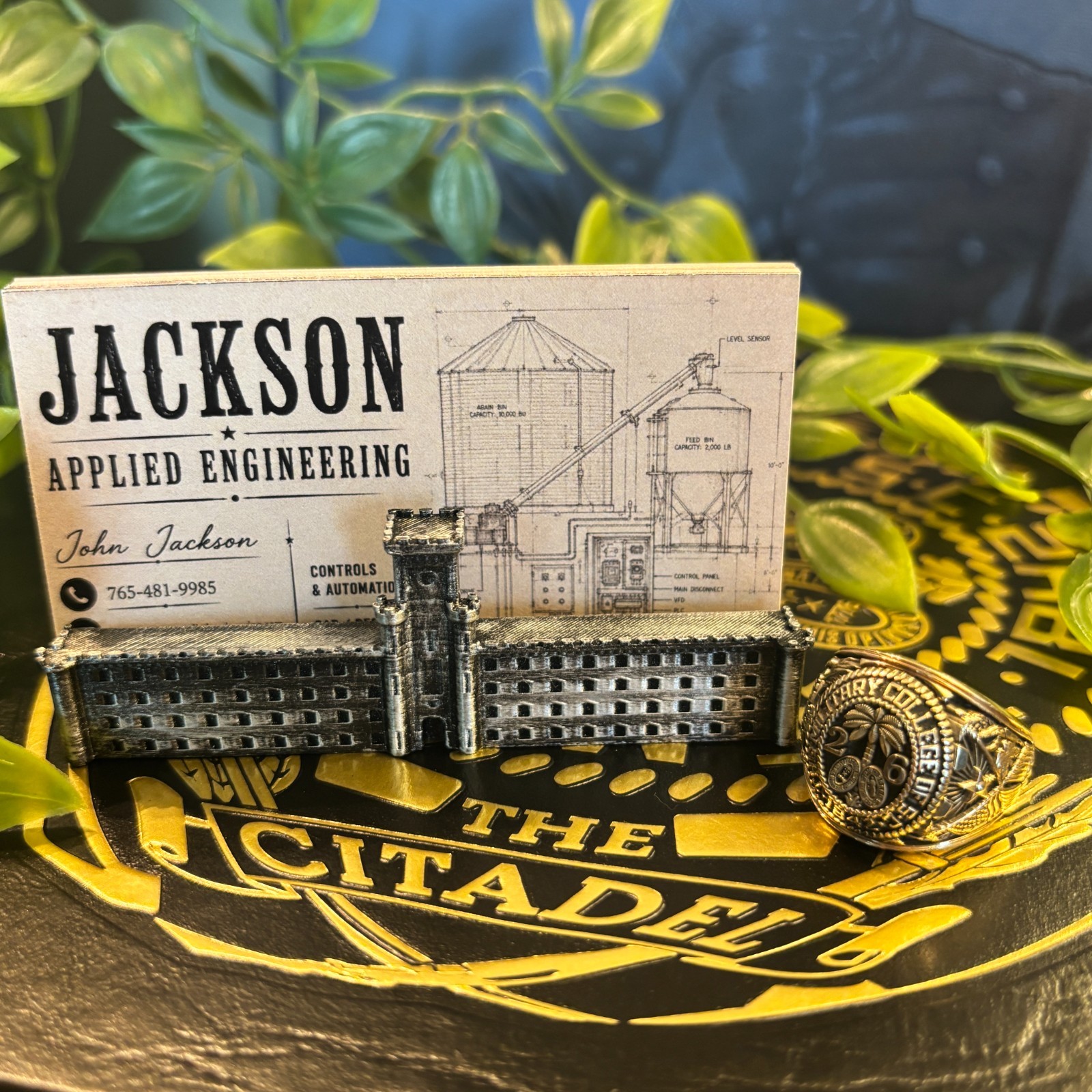 Padgett Thomas Barracks Business Card Holder GOLD The Citadel 3D Printed