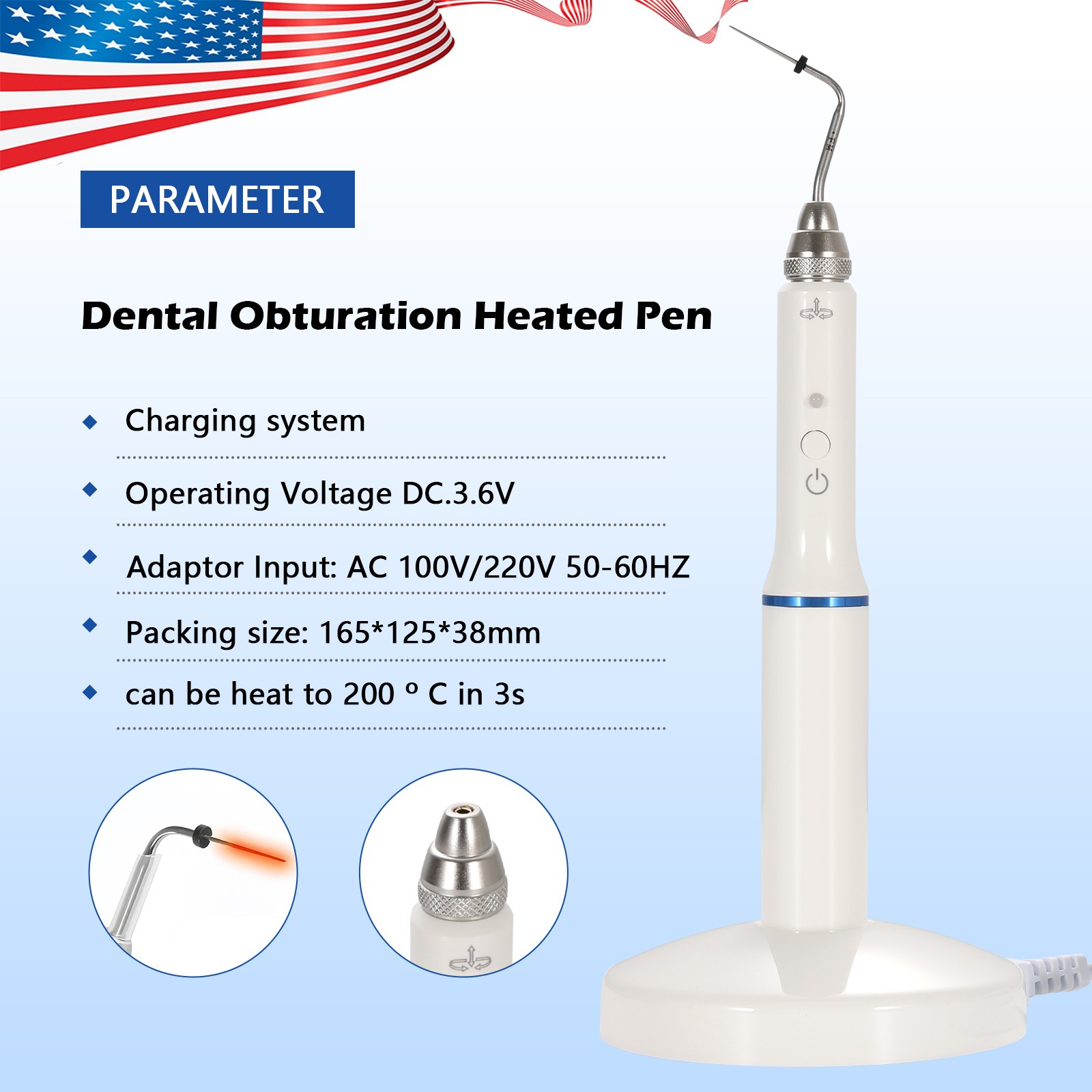 Dental Wireless Obturation System Gutta Percha Endo Heated Pen/Tooth Gum Cutter