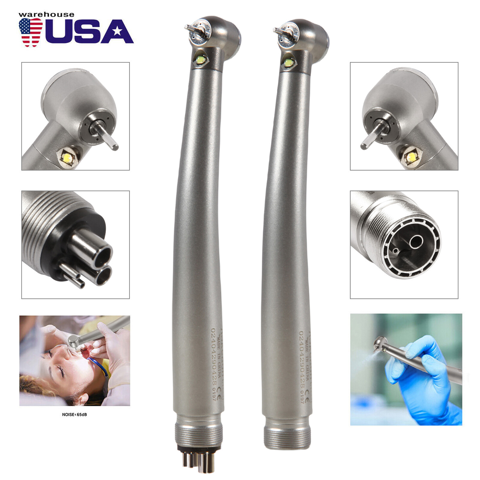 pieza de mano dental alta velocidad turbina cabeza de par 3 spray 2/4 hoyos