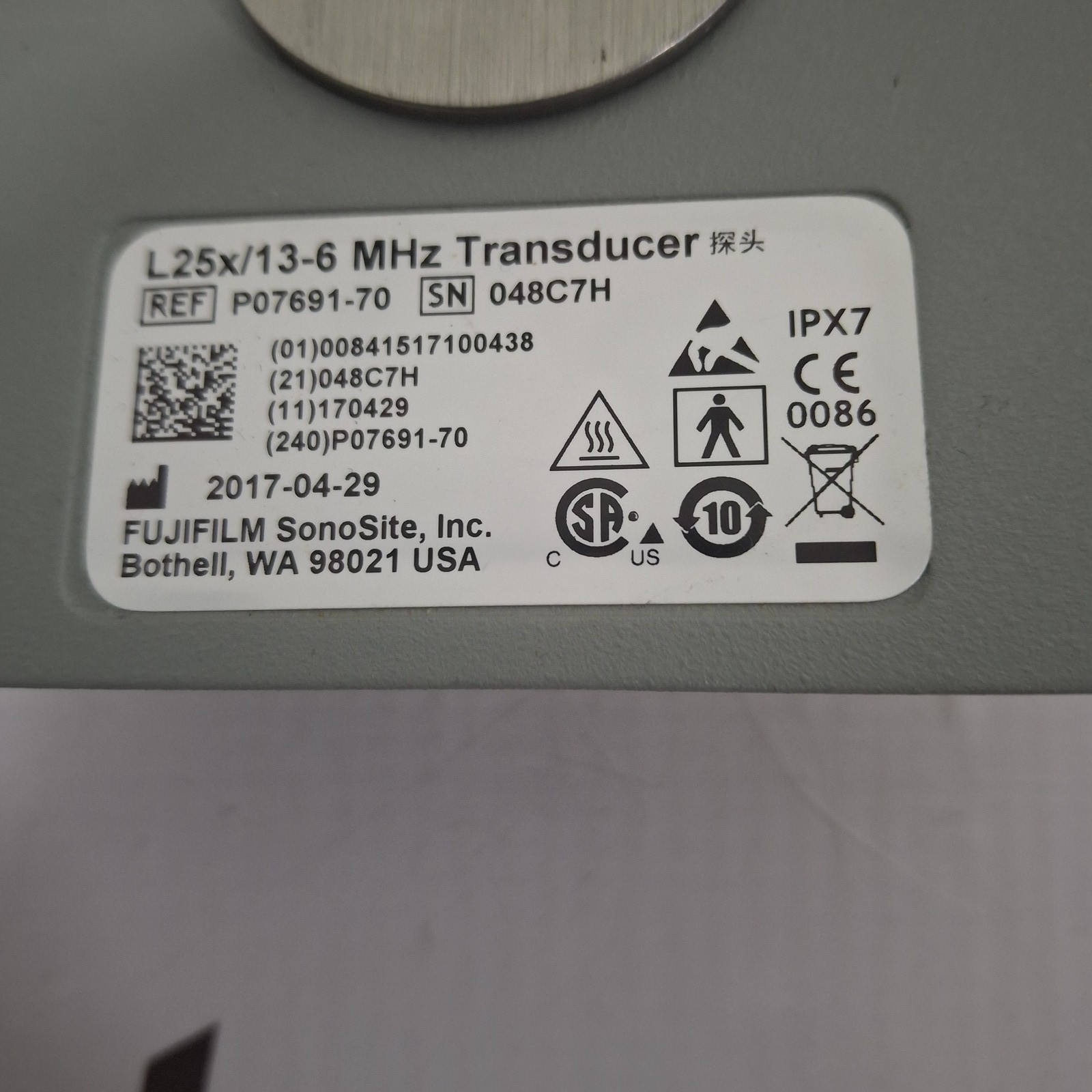 Sonosite L25x/13-6 Linear Transducer
