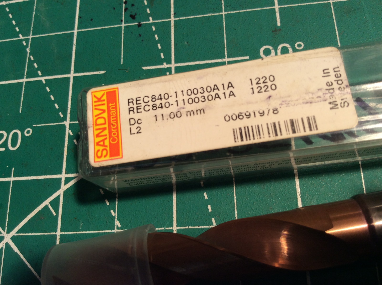 1 pc Sandvik S/Carbide Drill REC840-1100-30A1A 1220 Coolant 11.0 mm New (490)