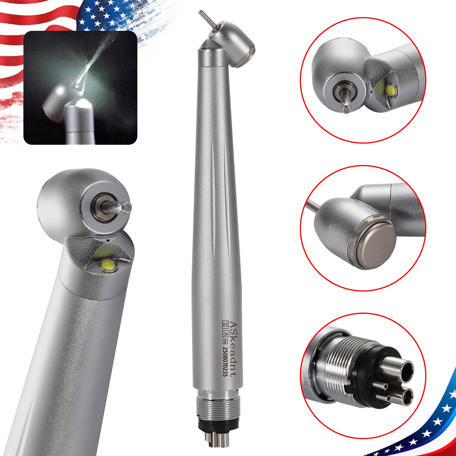 Dental LED Curing Light Lamp Wireless Cordless Resin Cure Lamp 5W 2000MW USPS