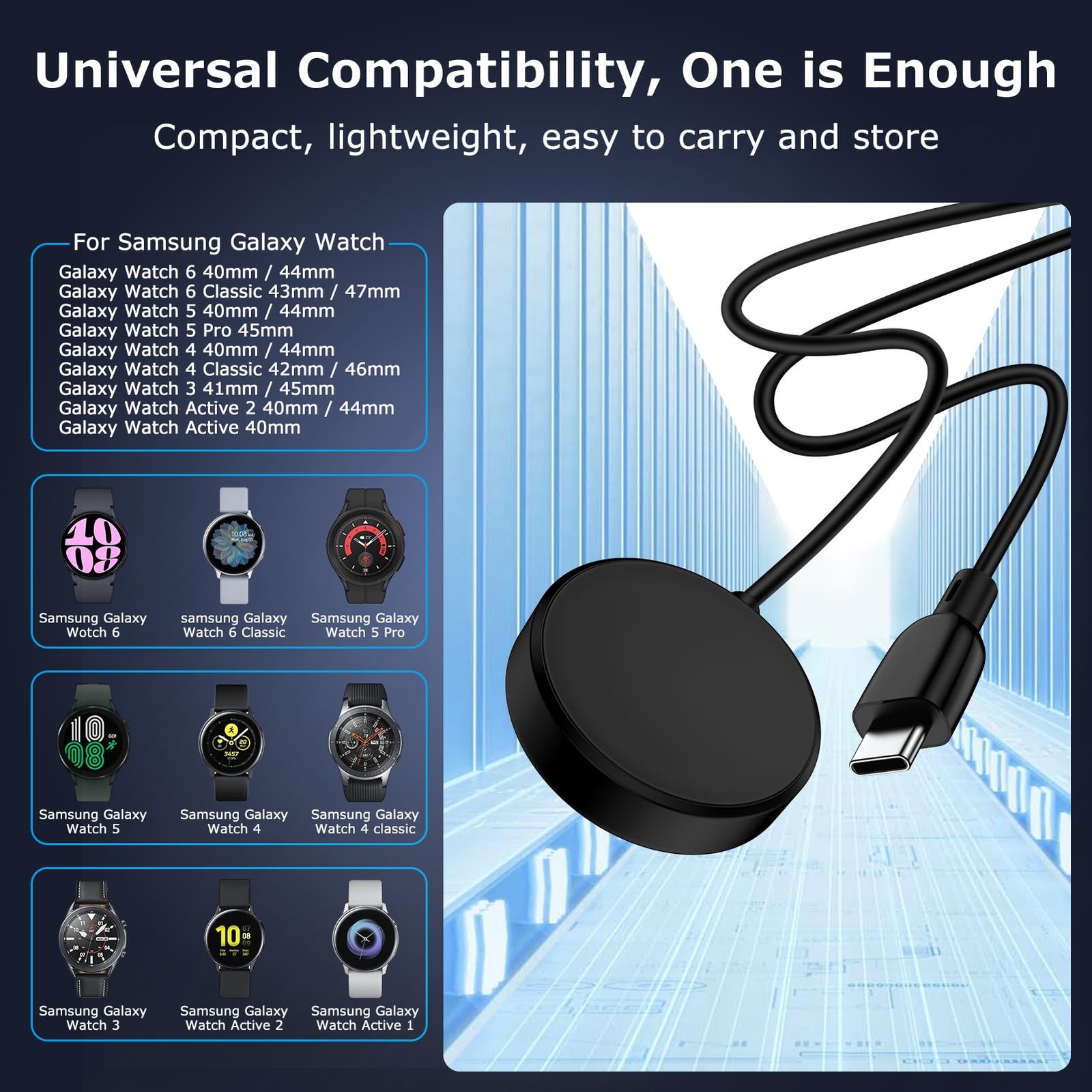 USB C Samsung Watch Charger Fast Charging for Samsung Galaxy Watch 8/8 Classic/7