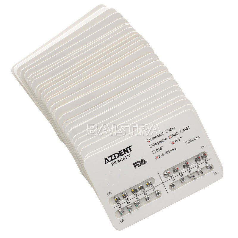 AZDENT Dental Orthodontic Brackets Braces Mini/Standard Roth/MBT Metal Brackets