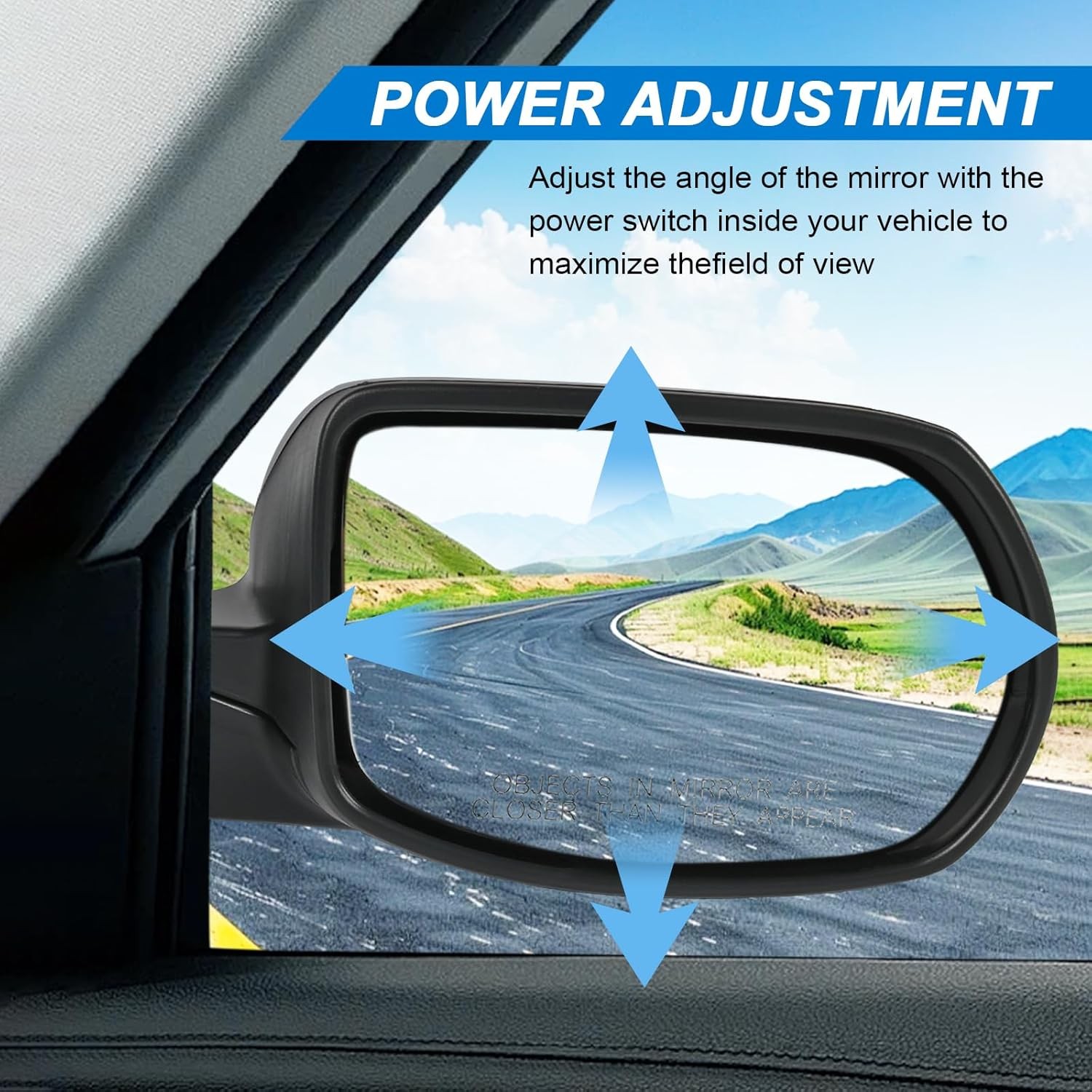 Right Passenger Side View Mirror Compatible with 2012-2016 Honda CRV Power Glass