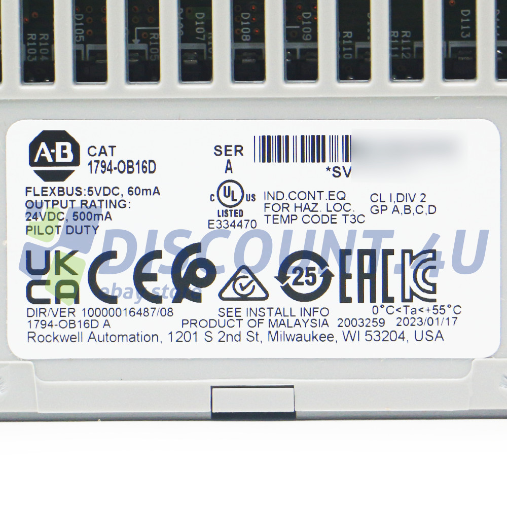 NEW Factory Sealed AB 1794-OB16D Flex I/O Source Output Module