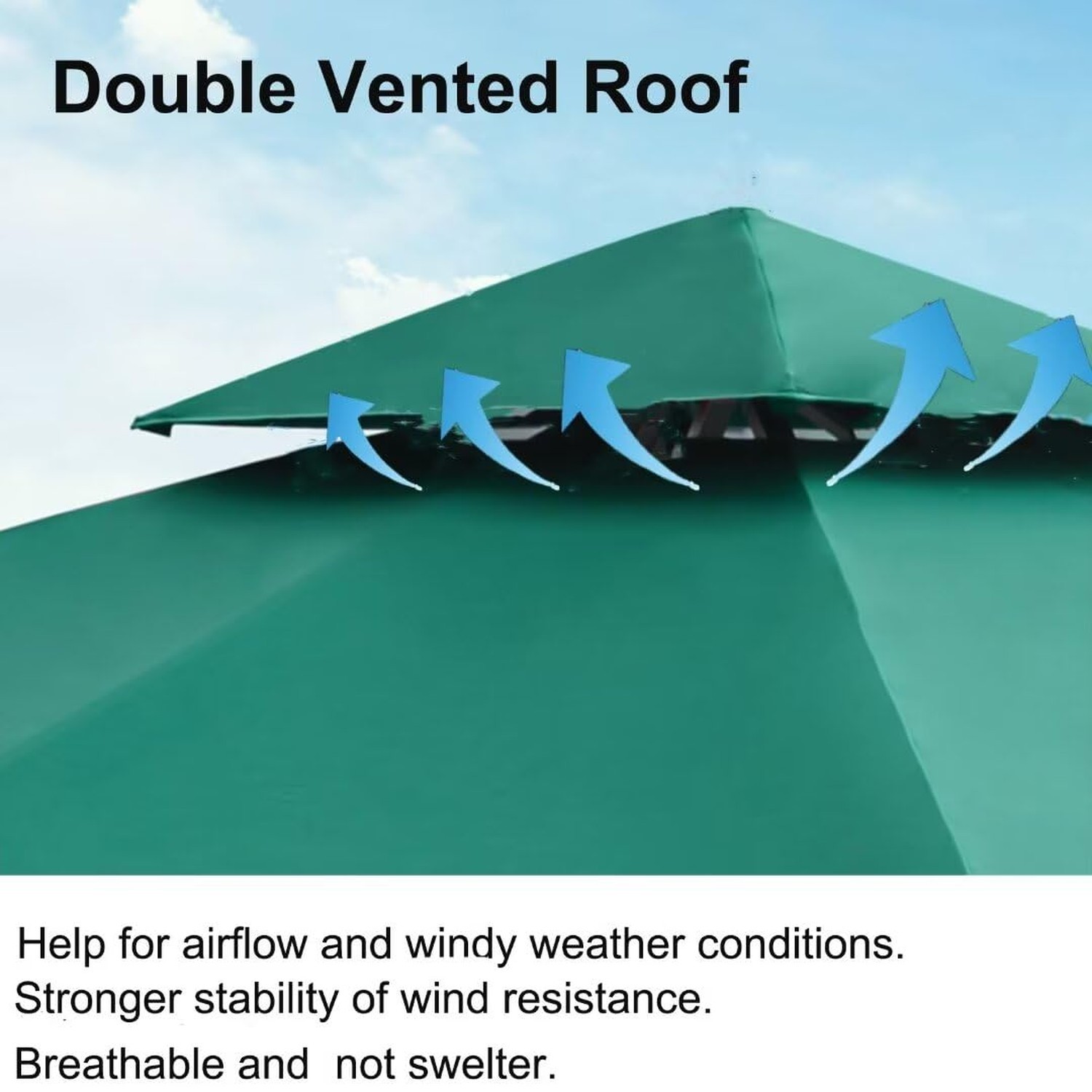 Gazebo Canopy Top Replacement Cover 118″x118″, 2-Tiers，for Smaller 10’x10