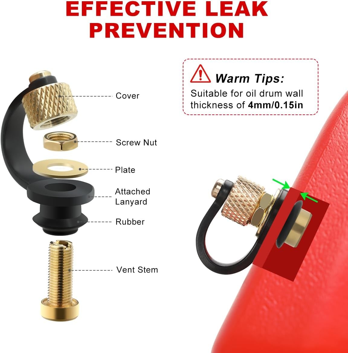 Magicfour Fuel Gas Can Vent Caps, 3 Pack Fuel Gas Tank Vent Caps Gas Can Replace