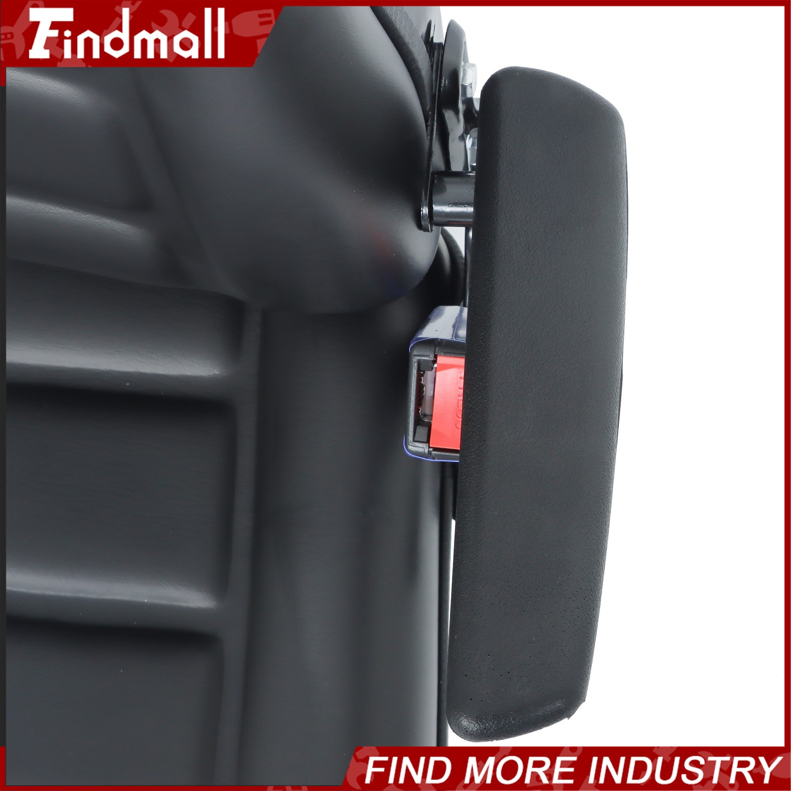 FindmallForklift Tractor Seat Suspension Adjustable Backrest Armrest Safety Belt
