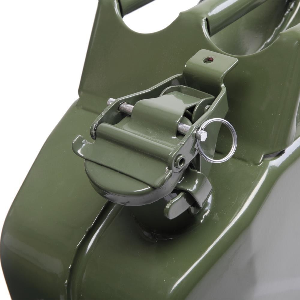 Practical Fuel Can 5 Gal 20 L Green Steel Gasoline Gas Fuel Tank Emergency
