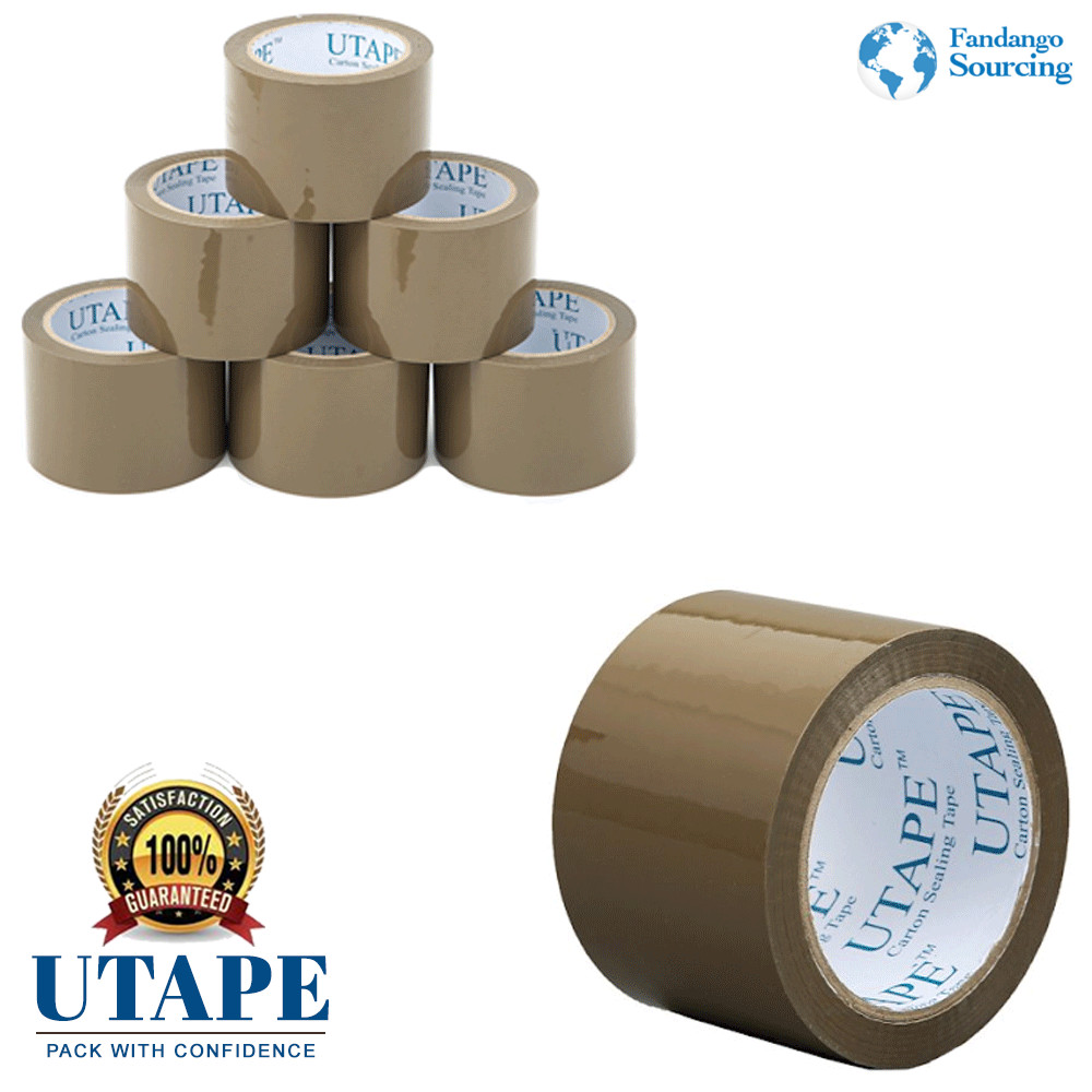 3″x 330’/110YDS PACKING TAPE SHIPPING ADHESIVE TAPE CARTON SEALING TAPE TAN 6 Pk