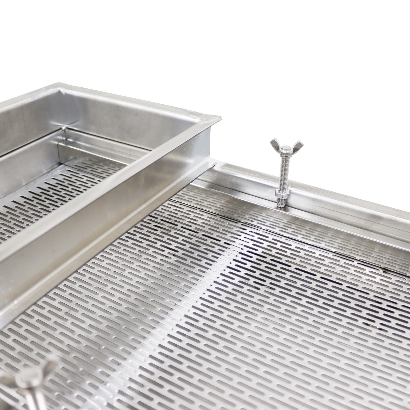 Stainless Steel Straight Linear Vibrating Screen 3x20mm Long Strip Holes Shaker